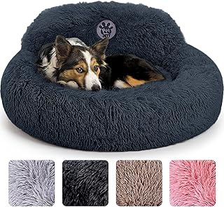 Blue calming dog bed