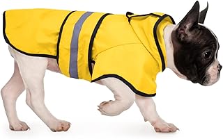 Dog raincoat jacket reflective.